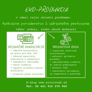 🏳️ Eko-produkcia s AGRO ECA 🌿 - oblasť udržateľného pestovania bez reziduí (zvyškov) ☝️ Postrek, ktorý pomáha rásť...