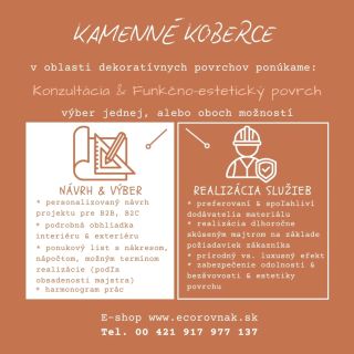 🏳️ Hľadáte kompletné služby spojené s KAMENNÝMI POVRCHMI & KOBERCAMI? U nás tieto stavebné realizácie ponúkame v rámci...